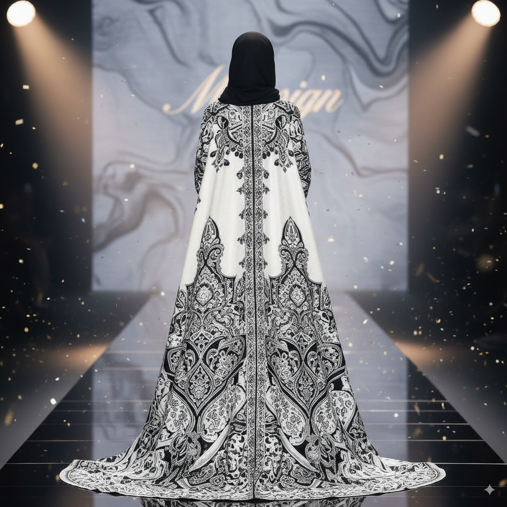 Karama – Grand Soirée Dress with Kufiya Cape