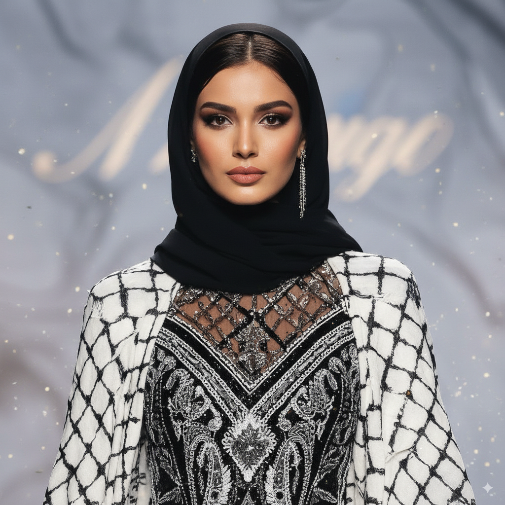 Karama – Grand Soirée Dress with Kufiya Cape