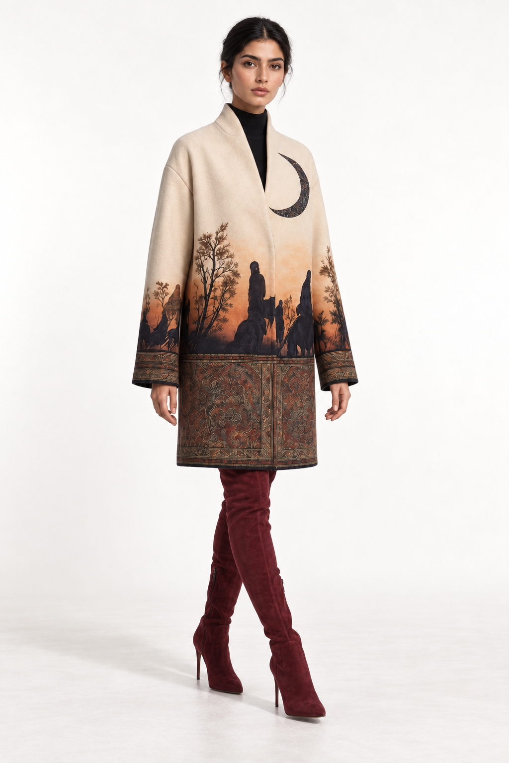 
Crescent Coat by MNDesign — three quarter view.