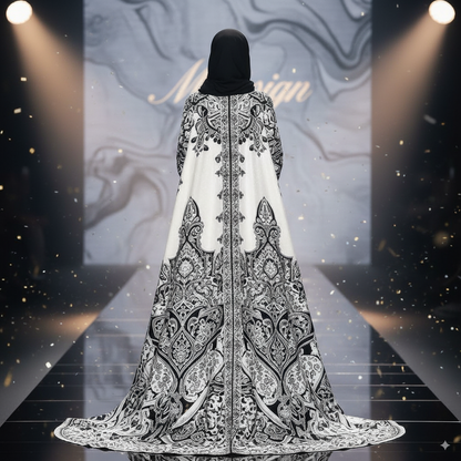 Karama – Grand Soirée Dress with Kufiya Cape