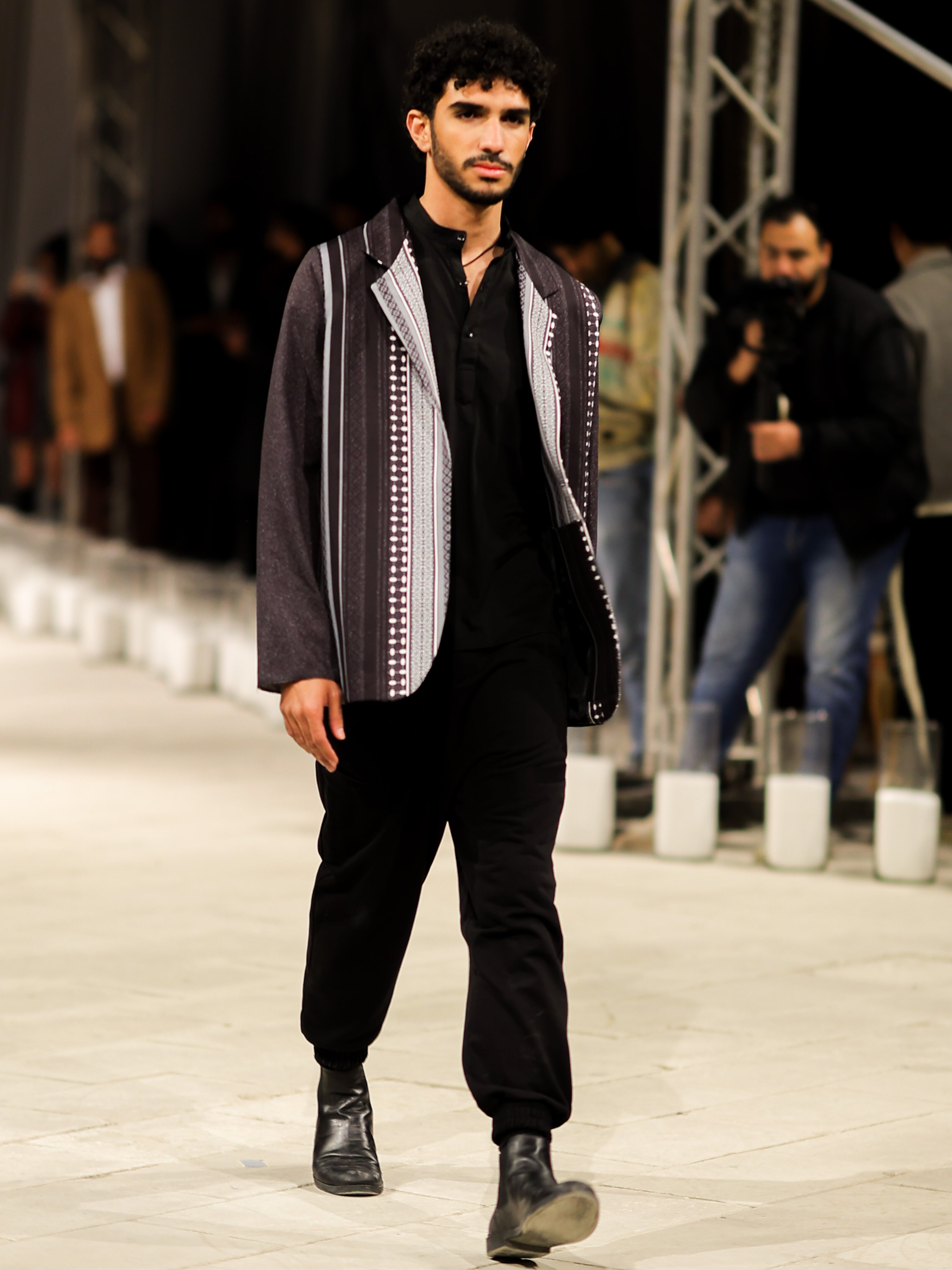 model with jacket from Horra collection by designer mohamed nour